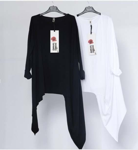 T-SHIRT AVEC POINTE LATÉRALE BLANC